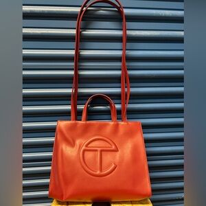 Red medium Telfar tote bag. Preowned